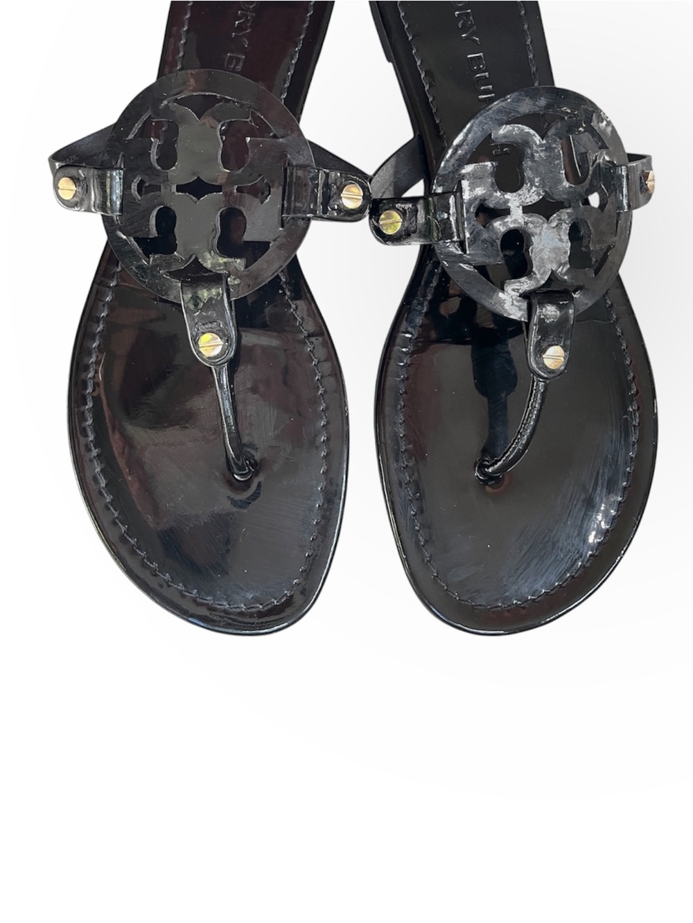 Tory Burch MILLER Black Patent Leather Sandal, sz 11 - Picture 5 of 15